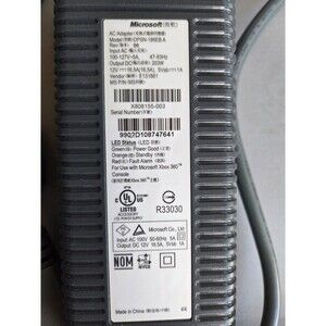 Microsoft Xbox 360 Power Supply model: DPSN-186EBA